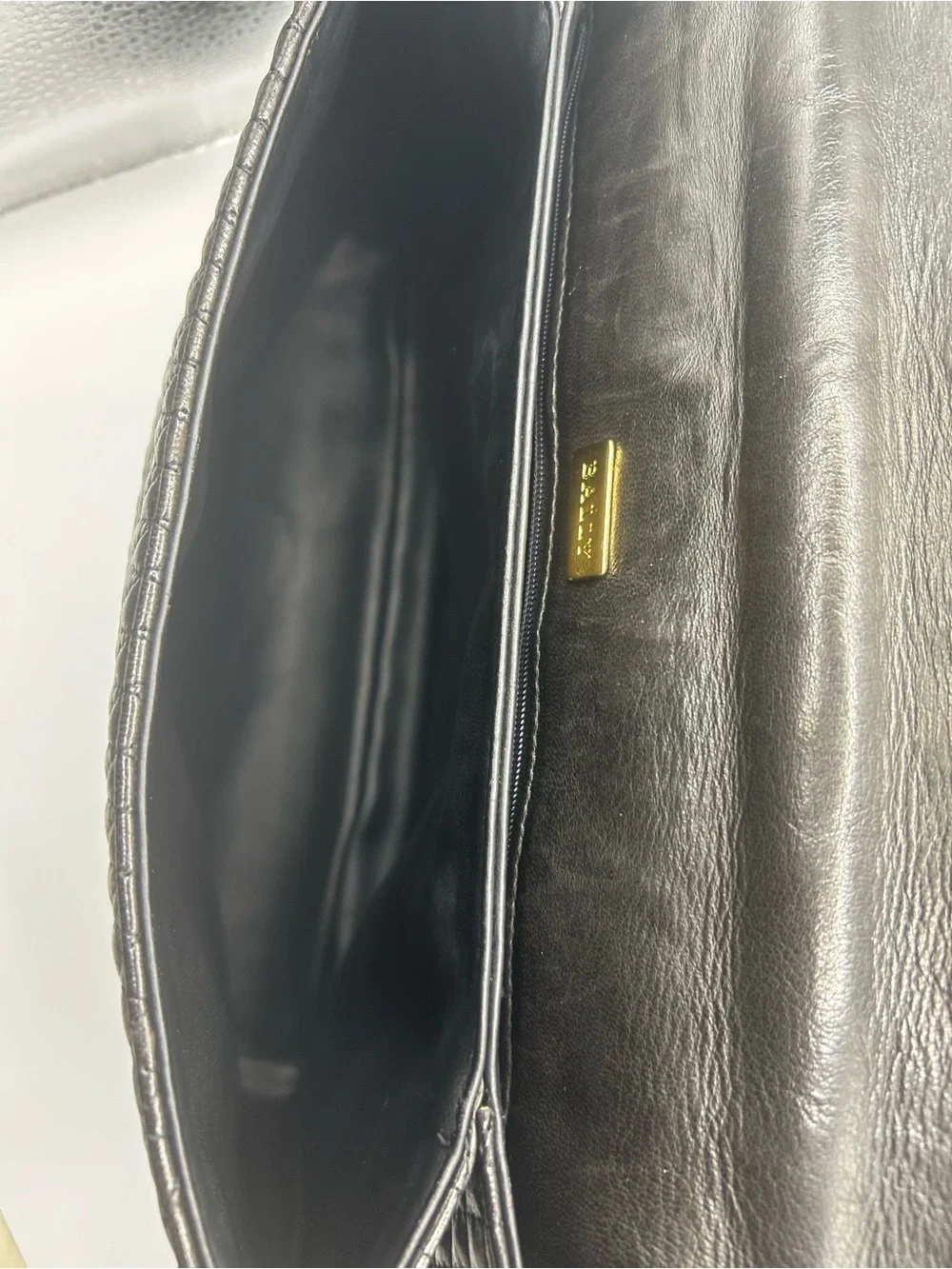 Bally Black Quilted Leather Satchel with Gold Hardware